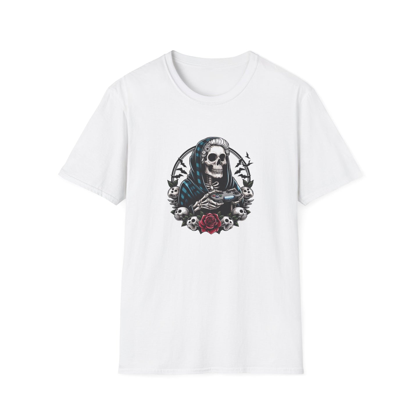 Skeleton Grandma Gamer Plaid T-shirt