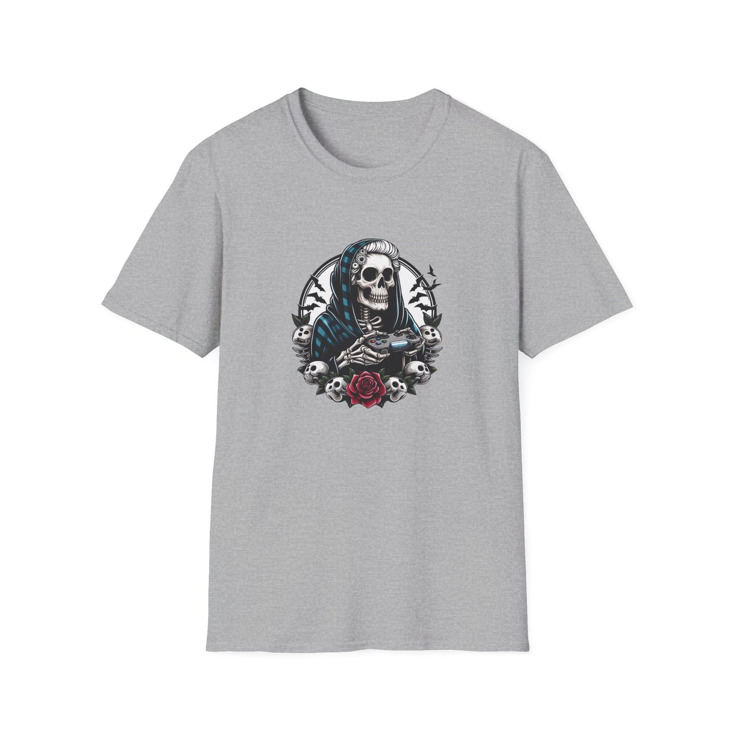 Skeleton Grandma Gamer Plaid T-shirt