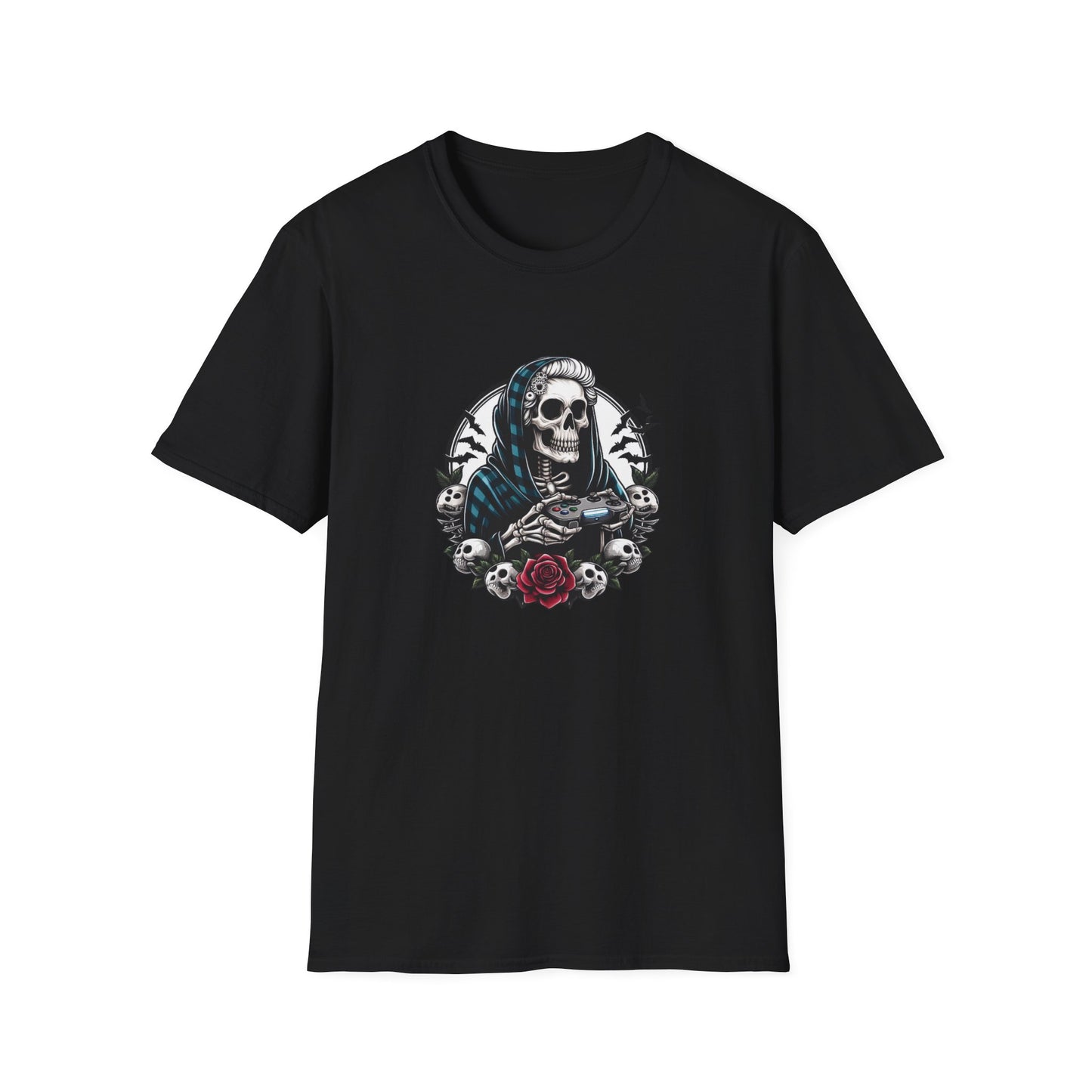 Skeleton Grandma Gamer Plaid T-shirt