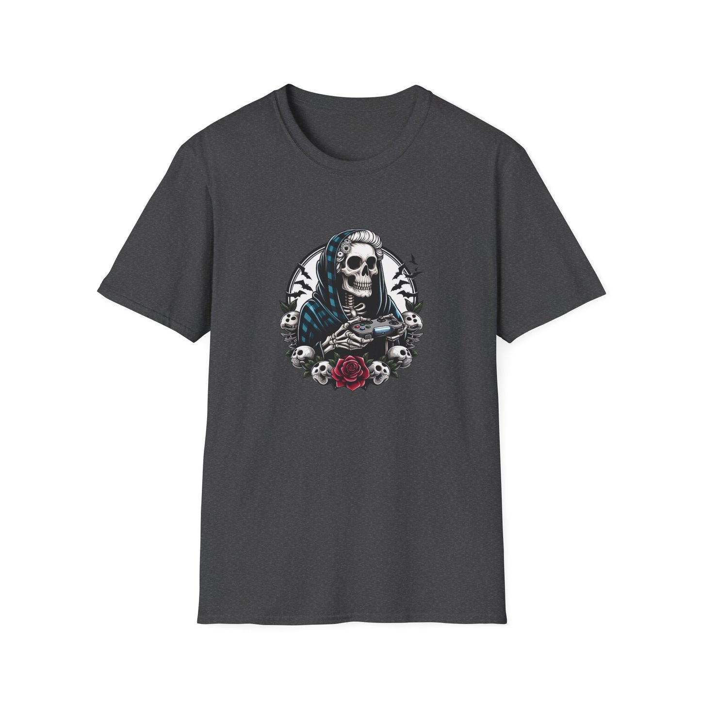 Skeleton Grandma Gamer Plaid T-shirt