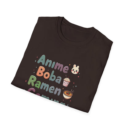 Anime Boba Ramen Gaming T-shirt