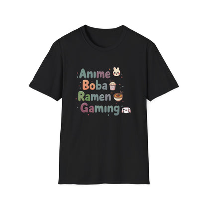 Anime Boba Ramen Gaming T-shirt