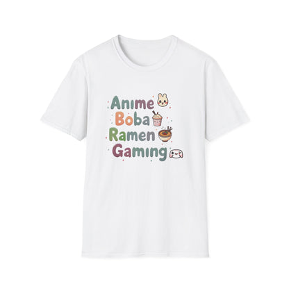 Anime Boba Ramen Gaming T-shirt