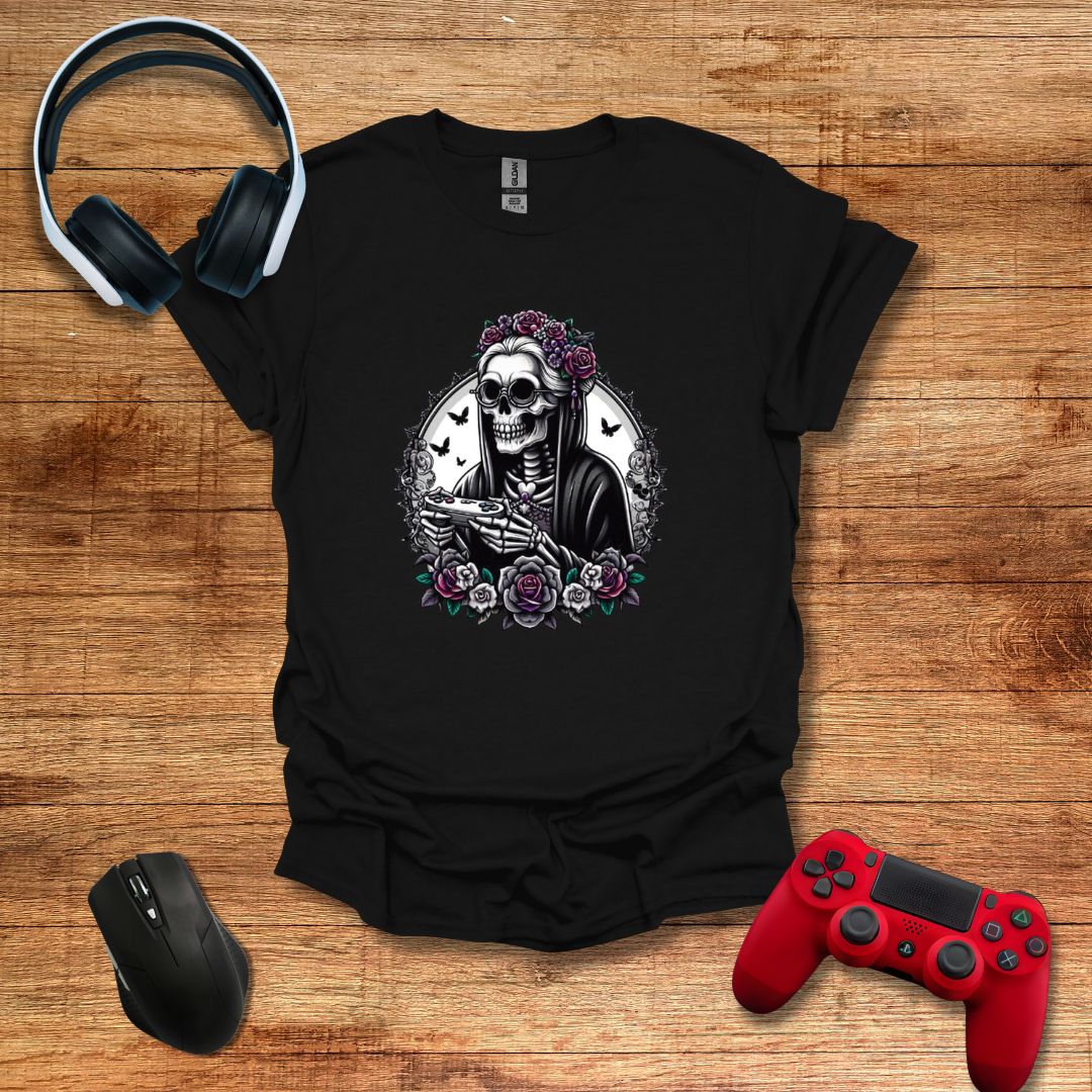 Flower Skeleton Gamer Granny T-shirt