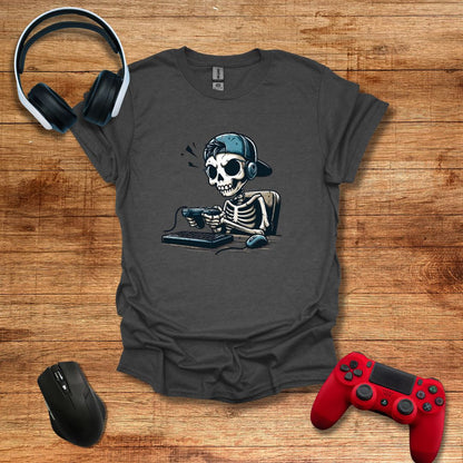 Skeleton Gamer Desk T-shirt