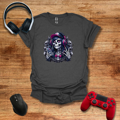 Skeleton Girl Skull Frame T-shirt