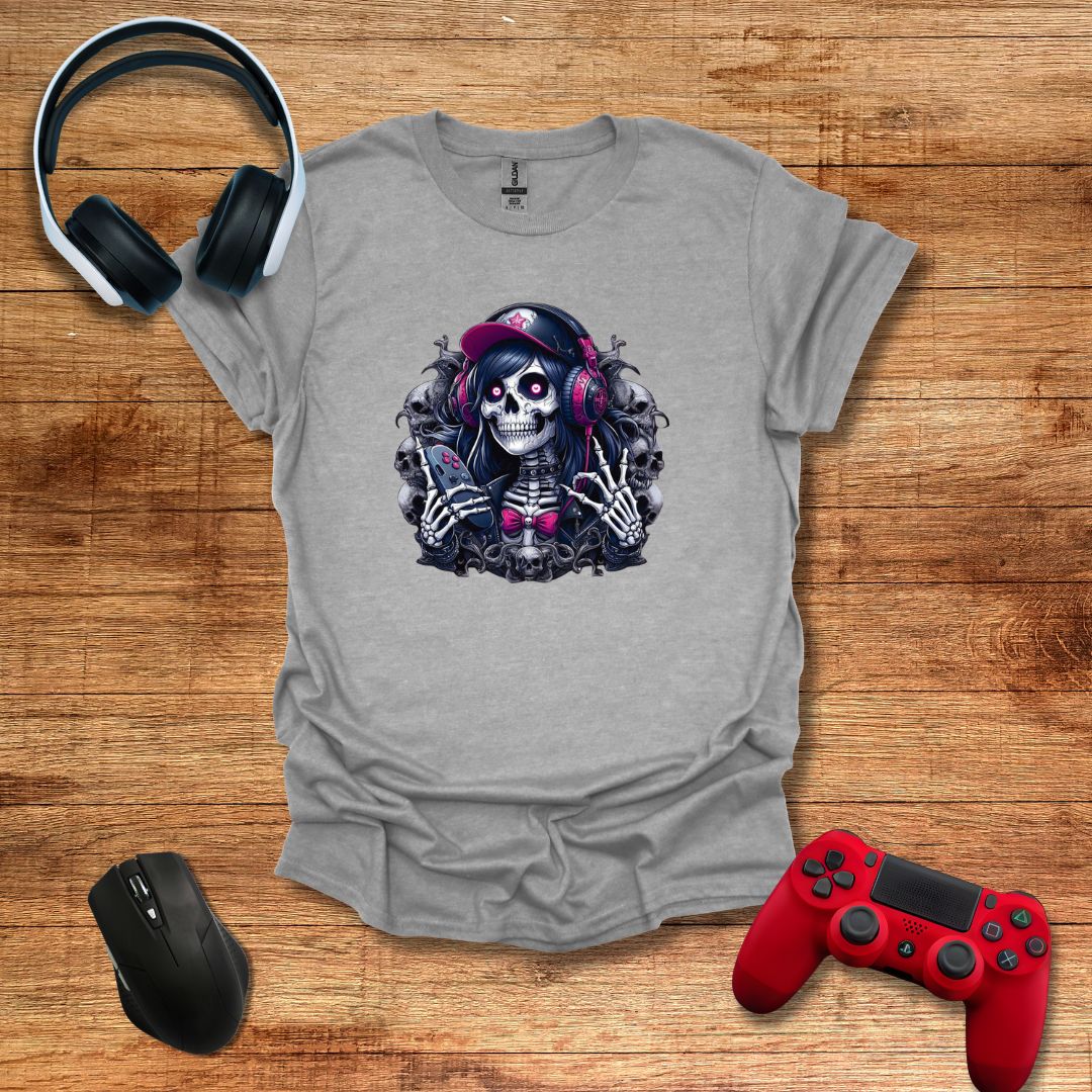 Skeleton Girl Skull Frame T-shirt