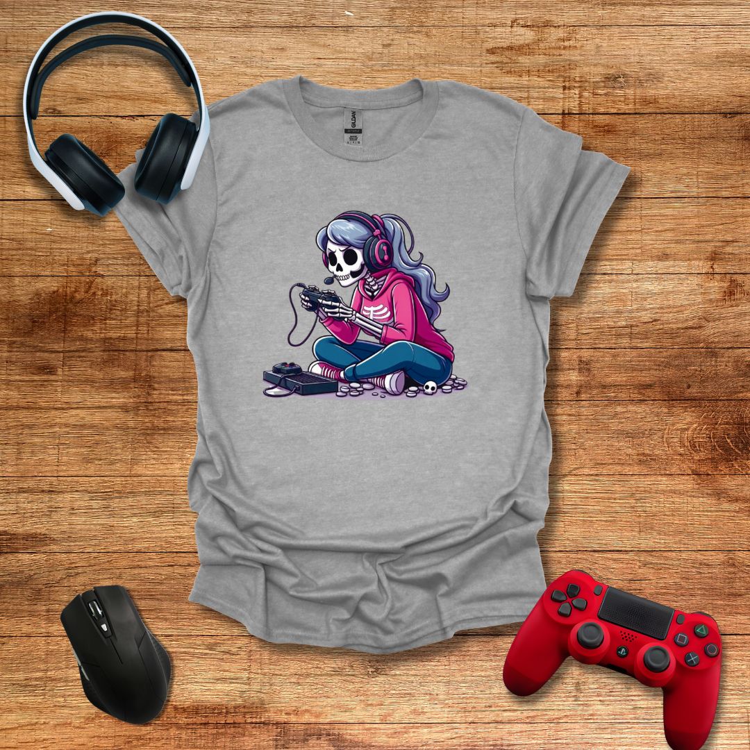 Skeleton Gamer Girl T-shirt