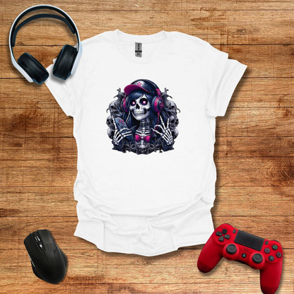 Skeleton Girl Skull Frame T-shirt