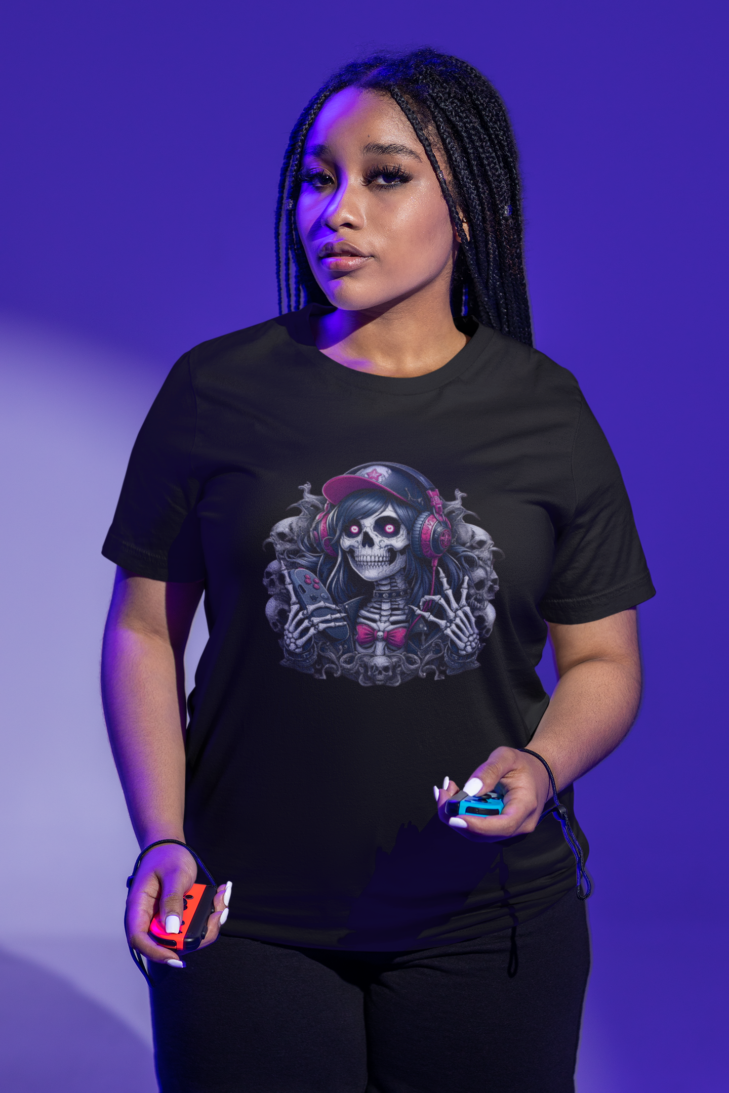 Skeleton Girl Skull Frame T-shirt