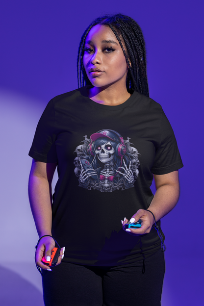 Skeleton Girl Skull Frame T-shirt