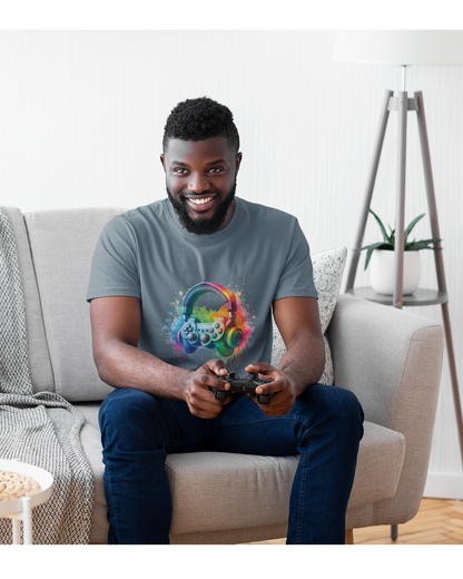 Drippy Rainbow Headphones and Controller T-shirt